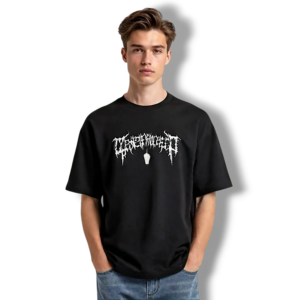 Couture Wear Premium Black Deathcore Oversized Tee || Terry Cotton 280GSM