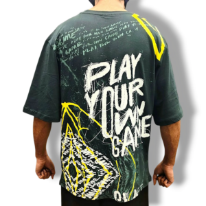 CW Emerald Green Oversized Graphic T-Shirt (Play Your Own Game) || 240 GSM Pure Cotton